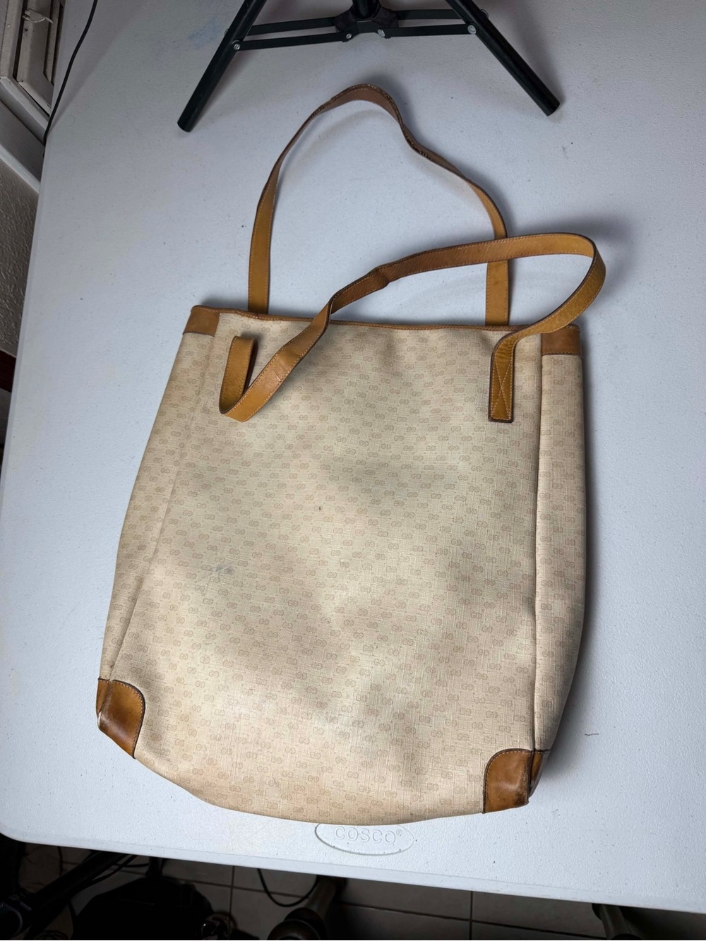 Vintage GUCCI MicroGuccissima
Tote Shoulder Bag Leather
Handles Coated Canvas - Picture 8 of 13